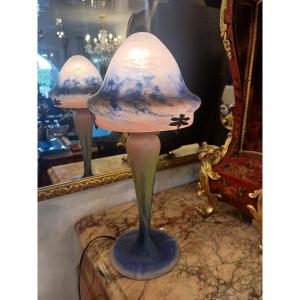 Art Nouveau Mushroom Lamp , Le Verre Français