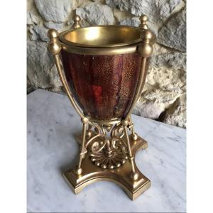 Acid-etched Glass Pot Pourri Perfume Burner. 