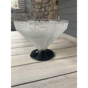Acid Etched Crystal Bowl Signed Daum Art Deco 1925