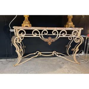 1950s Design Wrought Iron Console