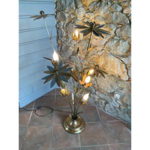 6-light Flower Bouquet Floor Lamp By Hans Kogl, For Maison Jansen 