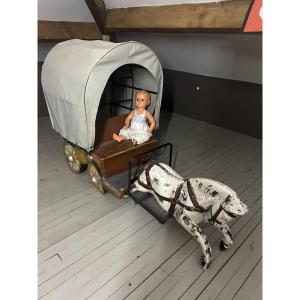 Carriage And Horse, 20th Century, Circa 1920