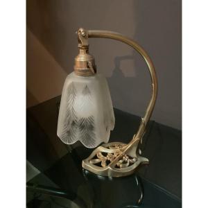 Small Art Nouveau Bronze Lamp, Circa 1900