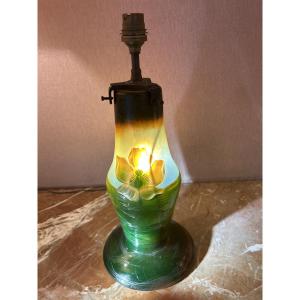 Daum Nancy Acid-etched Lamp . Circa 1900