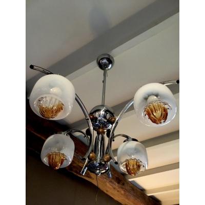 Italian Chandelier Edited By Mazzega Around 1970