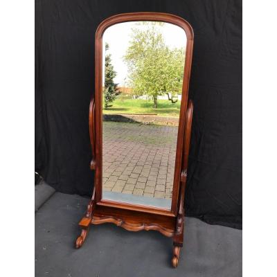 Nineteenth Century Psyche Mirror In Mahogany