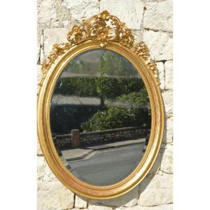 Important Oval Mirror From The 19th Century