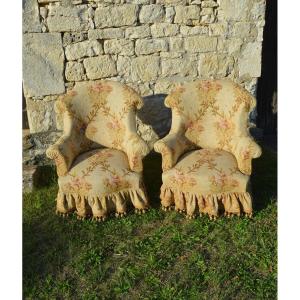 Pair Of Napoleon III Toad Armchairs