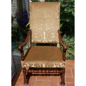 Louis XIII Style Armchair With High Back