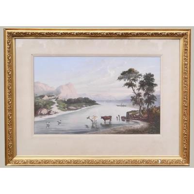 Orientalist Gouache Signed Paul Pascal, 1871