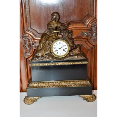 Restoration Period Pendulum, Subject In Bronze And Regulates