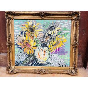 Sunflowers Oil On Canvas