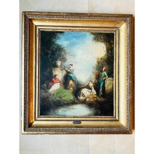 French School Watteau Park Scene