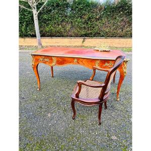 Louis XV Marquetry And Bronze Flat Desk