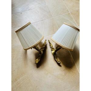 Gilt Bronze Overmantel Sconces