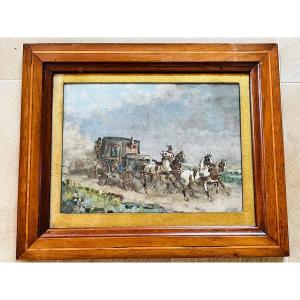 Watercolor 1879 Stagecoach Hitch