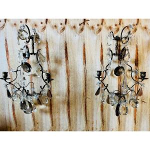 Louis XIV Cage Wall Lights With Colored Tassels