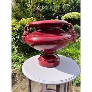 Red Glazed Terracotta Basin Planter 