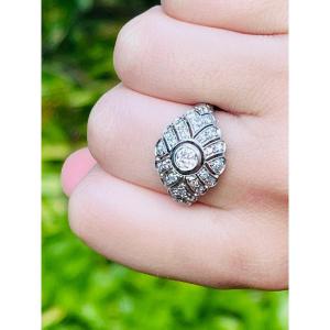 Art Deco Style Diamond Dome Ring