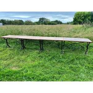 Series Of 4 Bistro Tables 1900 With Cast Iron Base