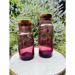 19th Century Blown Glass Olive Jars
