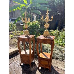 Pair Of Louis XV Walnut Side Tables