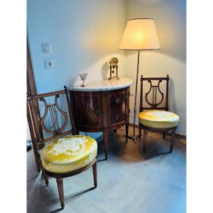 Pair Of Louis XVI Period Lyre Chairs