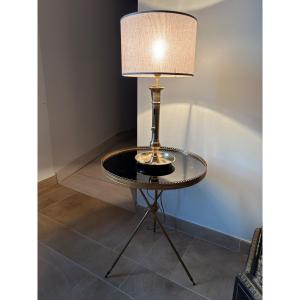 Golden Pedestal Table With Arrowheads 