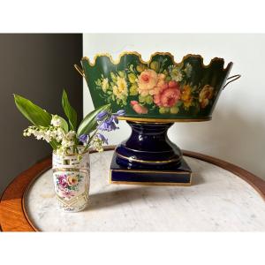 Glass Roof - Painted Sheet Metal Cooler With Floral Motifs 