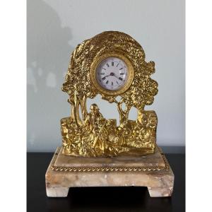 Clock With The Effigy Of Napoleon Bonaparte In Gilded Bronze 