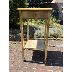 Gilded Bronze And Onyx Pedestal Table 