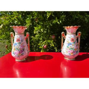 Napoleon III Vases, Paris Porcelain 