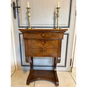 Restoration Period Console Chest Of Drawers In Solid Walnut 
