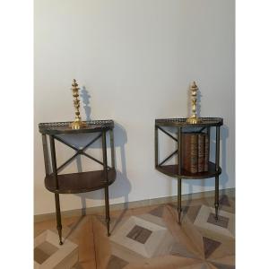 Pair Of Maison Jansen Half-moon Consoles