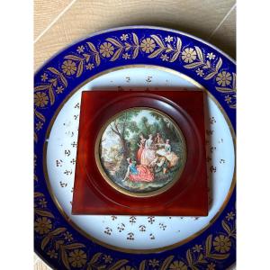 Miniature “the Bird Hunt” Lancret 1738