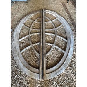 Large Arched Oak Transoms, 19th Century