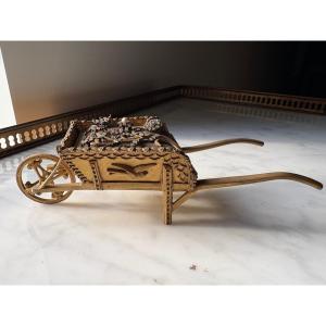 Gold-plated Bronze Wheelbarrow Jewelry Box 