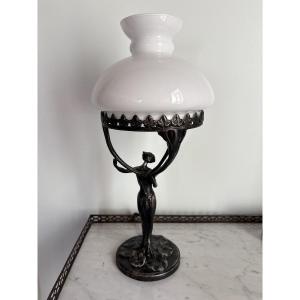Art Nouveau Woman's Lamp "the Lights Of Nancy" 1900
