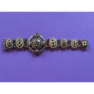 19th-century Silver Bresse Enamel Bracelet
