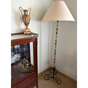 Crystal And Wrought Iron Floor Lamp