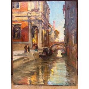 Canal And Campanile In Venice Raymond Allègre