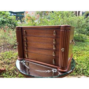Art Deco Mahogany Silverware/storage Case
