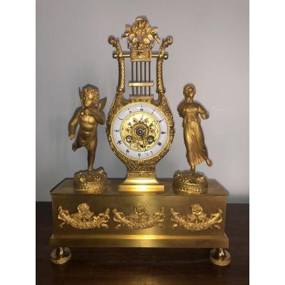 Miniature Pendulum In Gilded Bronze With A Wire Movement