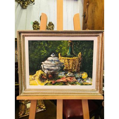 Bouillabaise Painting On Hardboard