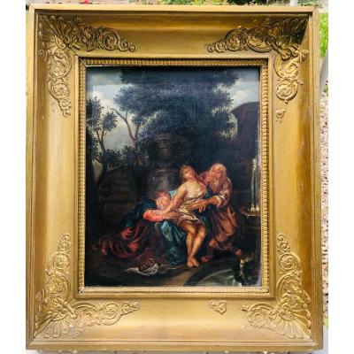 Flemish School Suzanne And The Old Men 17th Century