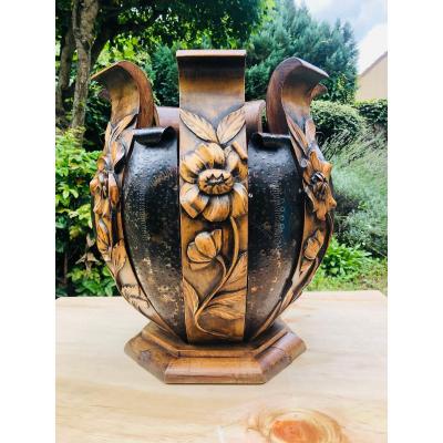 Metal And Wood Basket Planter