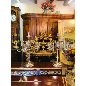 Pair Of Louis XIV Style Silver Candlesticks