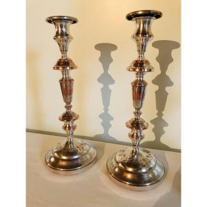 Pair Of Silver Candlesticks Dupré