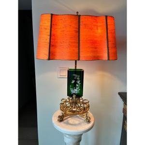 Liquor Cellar In Gilded Bronze Mounted As A Lamp