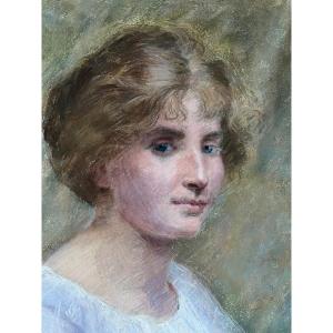 Armel Beaufils Pastel Portrait Young Breton